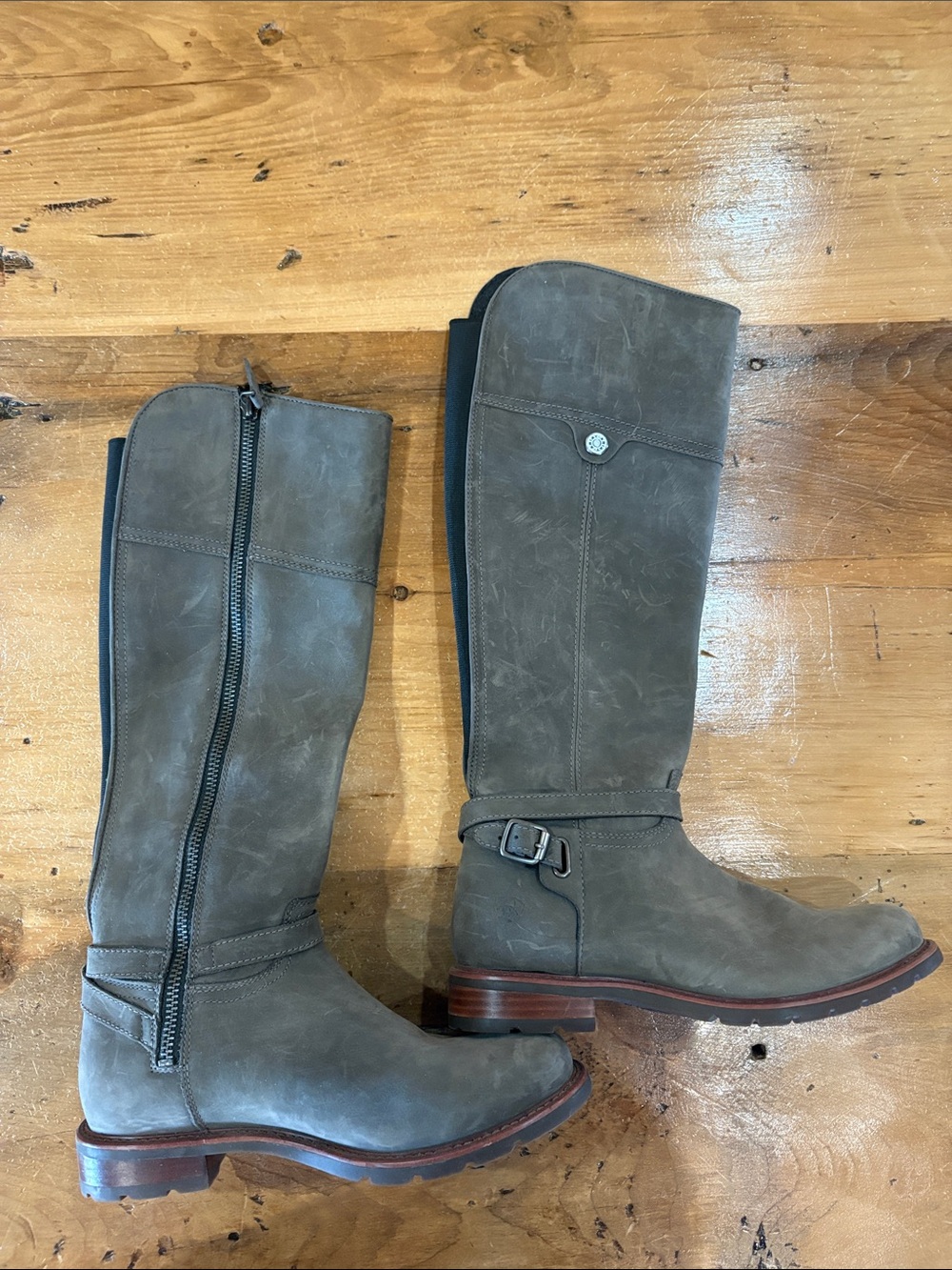 Ariat Gray-Taupe Over-the-Knee Leather Riding Boots